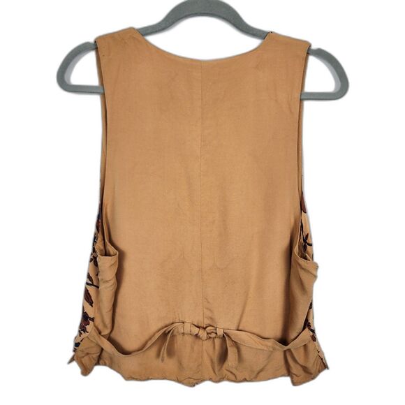 Outback Red Vintage Bird Pattern Tan Vest Size L - Picture 2 of 8